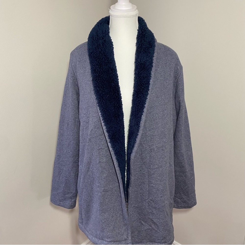 L.L. Bean Sherpa Lined Cozy Lounge Cardigan Medium
